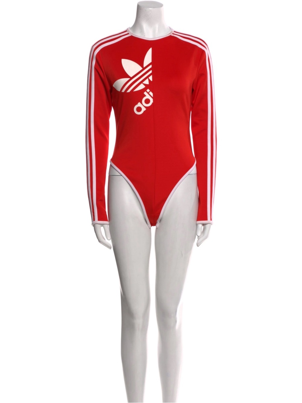 Adidas x Ji Won Choi Red Bodysuit and Joggers with White Stripes